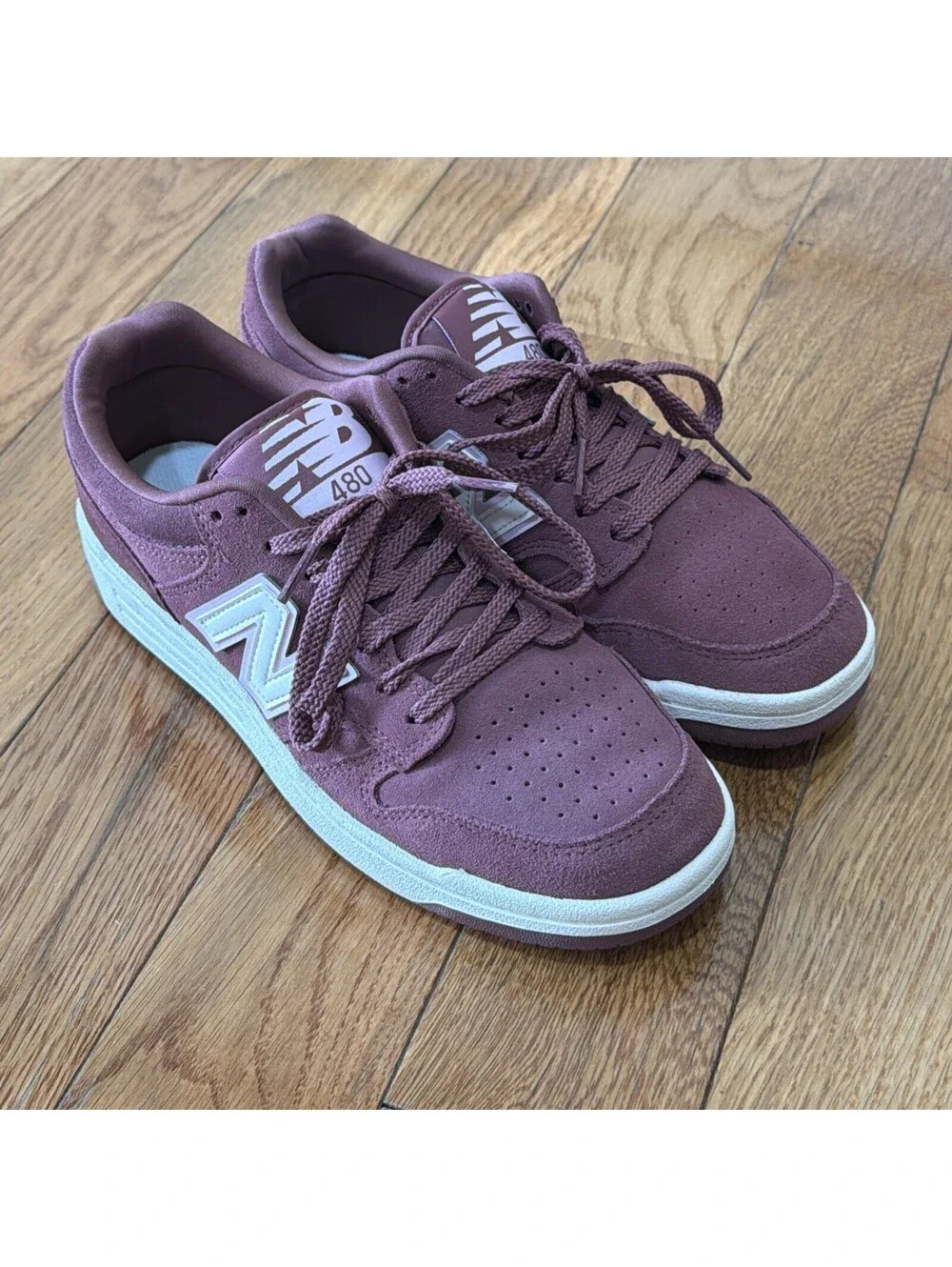 Women’s Size US 7.5 New Balance 480 Shoes Burgundy Pink Sneakers (L 7.5 / R 8.5